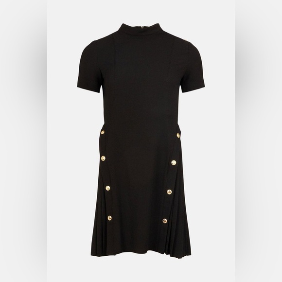 Karen Millen Military panel pleated black dress size 16 - Picture 3 of 11